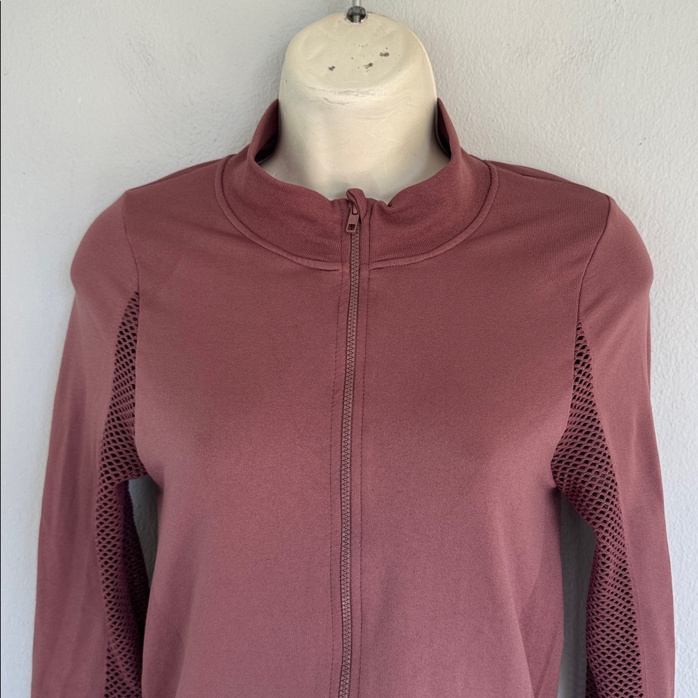PINK Victoria’s Secret mauve seamless mesh full zip knit track jacket small - Picture 4 of 14
